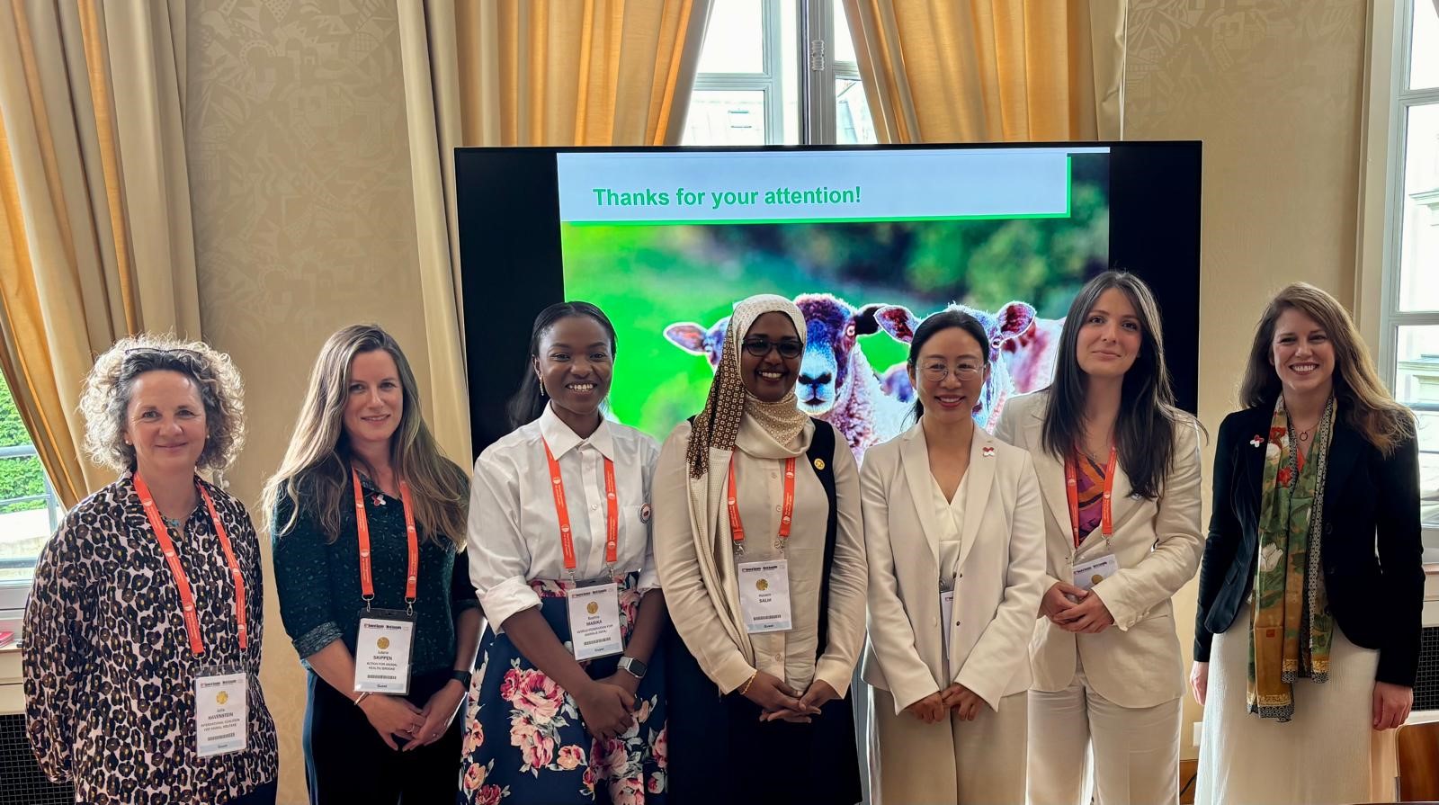 Animal welfare advocates on panel at WOAH 2025, Paris. 