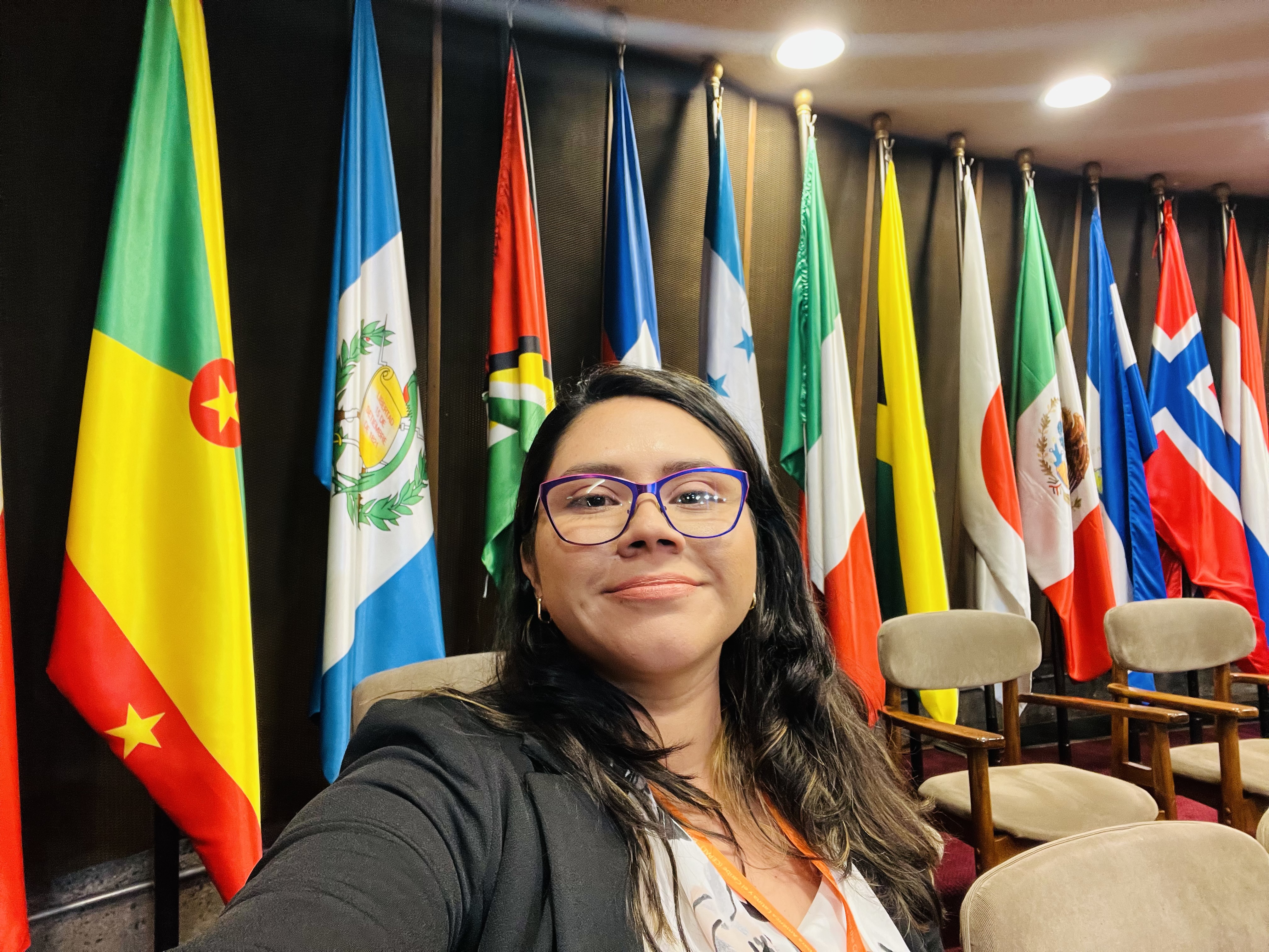 Animal charity advocate at conference 