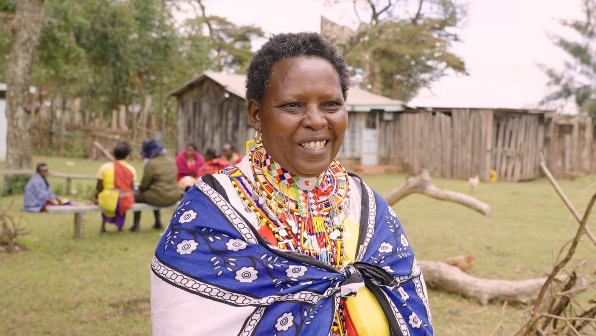Woman from women's donkey welfare group in Kenya