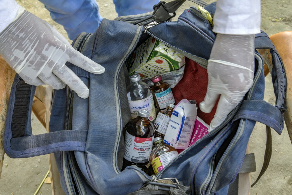 Bag of veterinary medicines 
