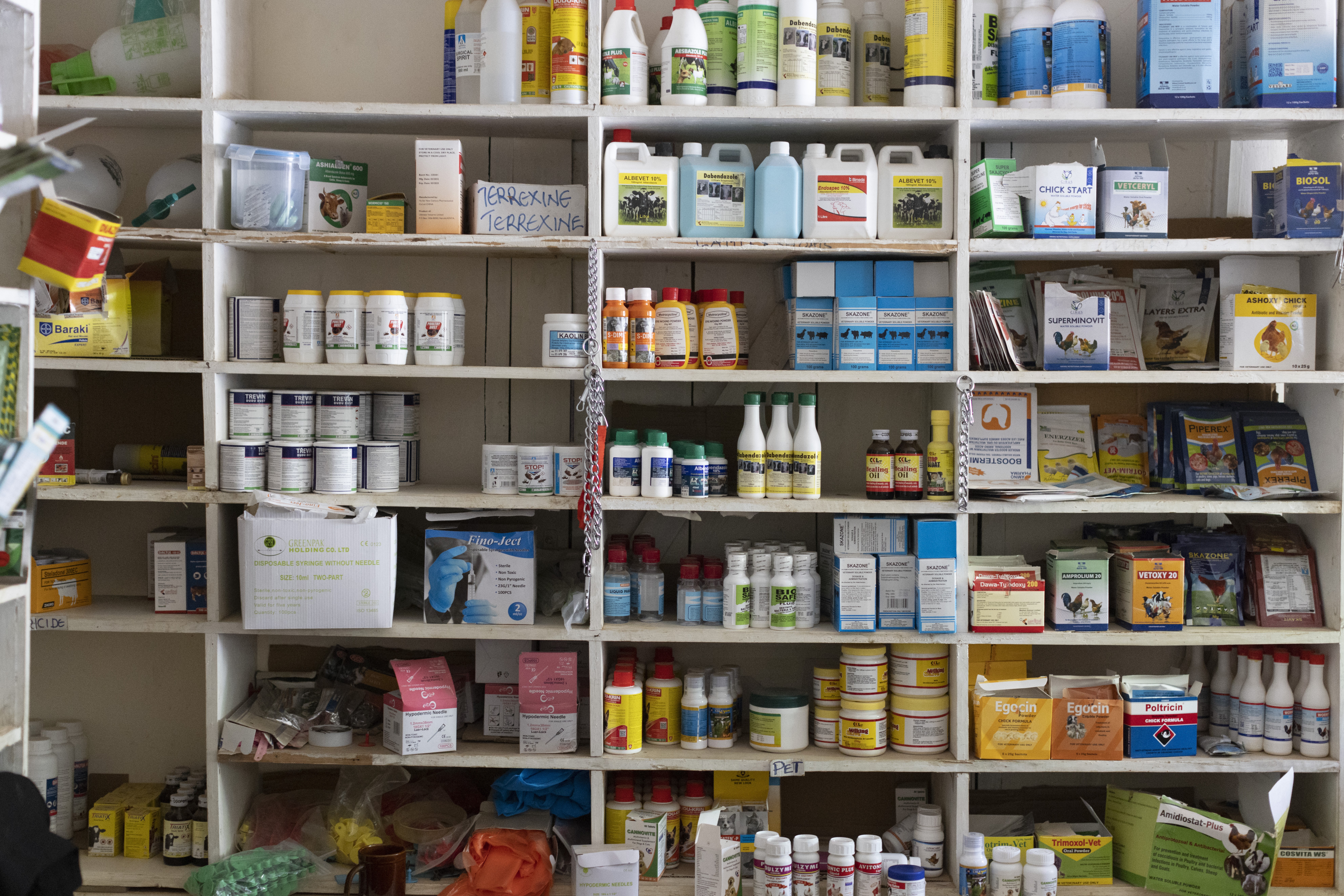 Medicine shelf in Kenya