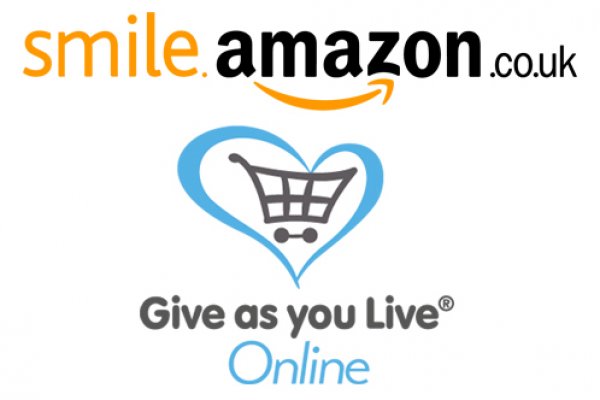 Amazon and Give as you Live logos Amazon and Give as you Live logos