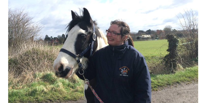 Amy with her horse, Joey Amy with her horse, Joey