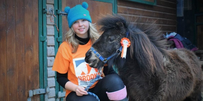 Hannah Russell and her miniature Shetland pony, Little Alf Hannah Russell and her miniature Shetland pony, Little Alf