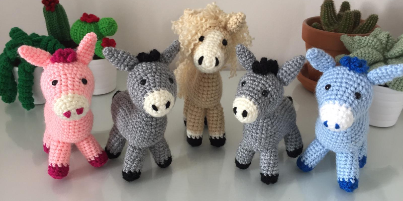 Knitted donkeys Knitted donkeys