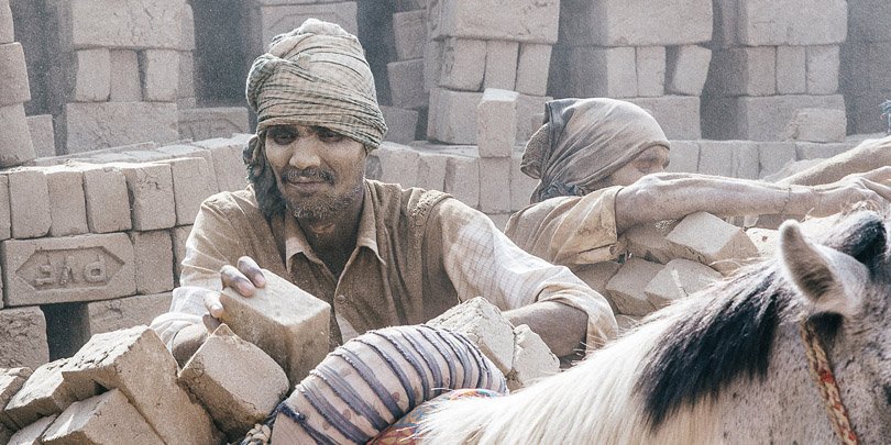 Brick kiln workers in India Brick kiln workers in India