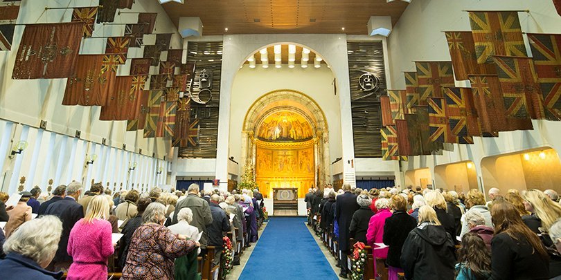 Christmas carol service at the Guards' Chapel