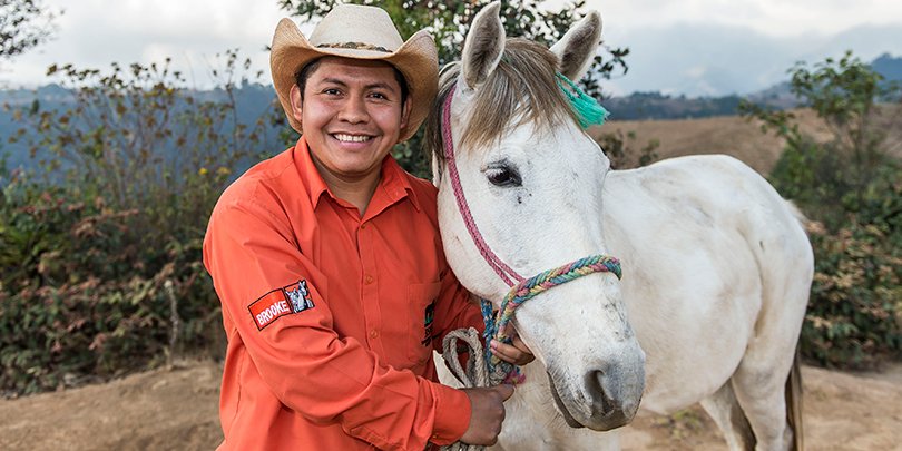 Man and horse in Guatemala Man and horse in Guatemala