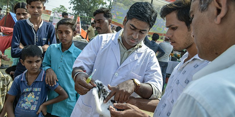 Dr Dinesh Kumar Gupta mentoring Brooke trained AHP Mohammad Rizvan Dr Dinesh Kumar Gupta mentoring Brooke trained AHP Mohammad Rizvan