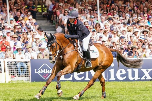 Gemma Stevens riding at Badminton Horse Trials 