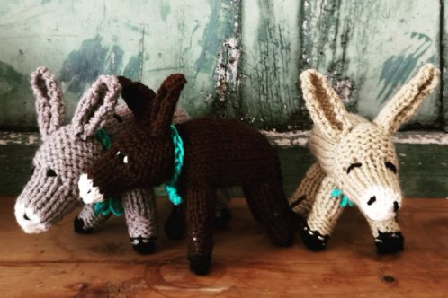Knitted donkeys