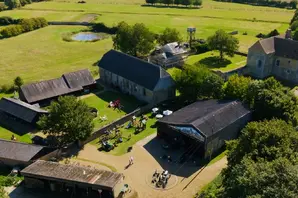 Aerial shot of Denny Abbey & Farmland Museum