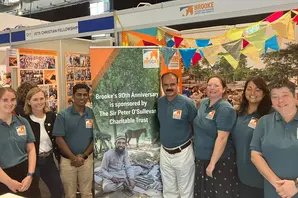 Brooke vets with banner at vet congress in Liverpool 