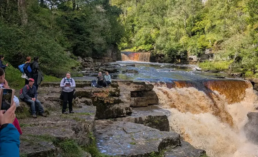 Scenic shot of Swaledale Waterfall