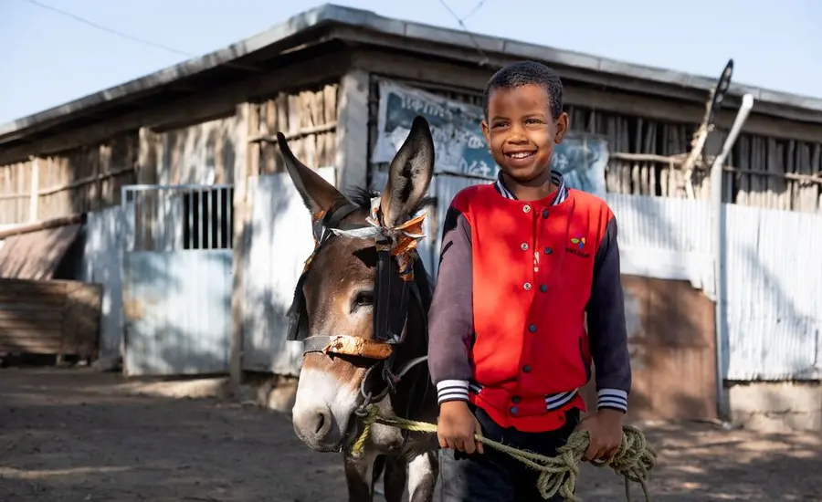 Boy with donkey in Ethiopia