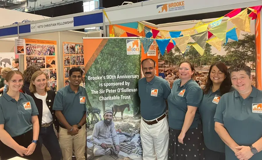 Brooke vets with banner at vet congress in Liverpool 