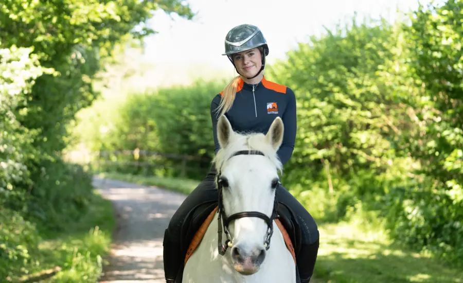 Equestrian YouTuber ThisEsme on horse hacking for Brooke.