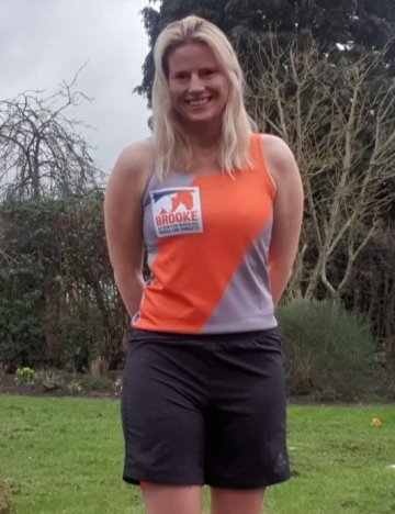 Sylv wears the Brooke vest ahead of this year's London Marathon. Sylv wears the Brooke vest ahead of this year's London Marathon.