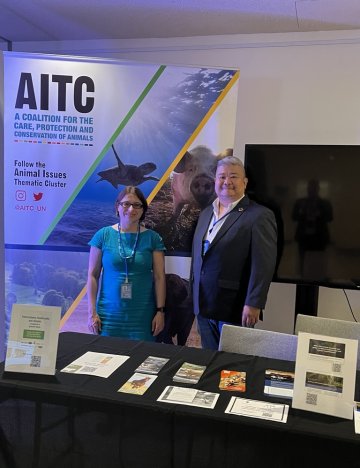 Brooke representatives hosting an exhibition Brooke hosting exhibition at United Nations event