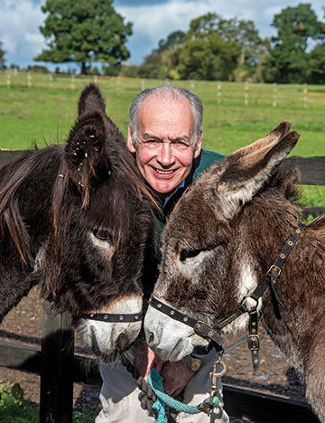 Alastair Stewart with two donkeys Alastair Stewart with two donkeys