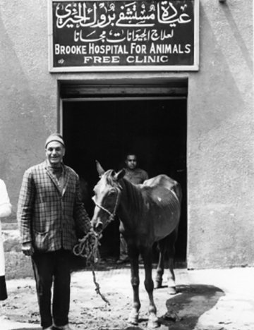 Man outside Brooke Cairo hospital Man outside Brooke Cairo hospital