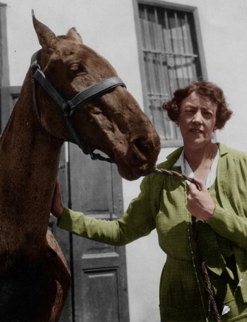Dorothy Brooke with rescued old war horse in Cairo Dorothy Brooke with rescued old war horse in Cairo