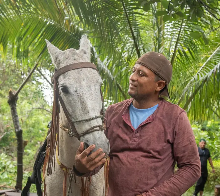 Man and horse in Ometepe Island