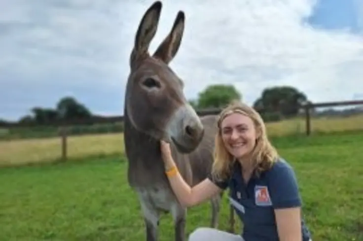 Phoebe from the Brooke legacy team with a donkey