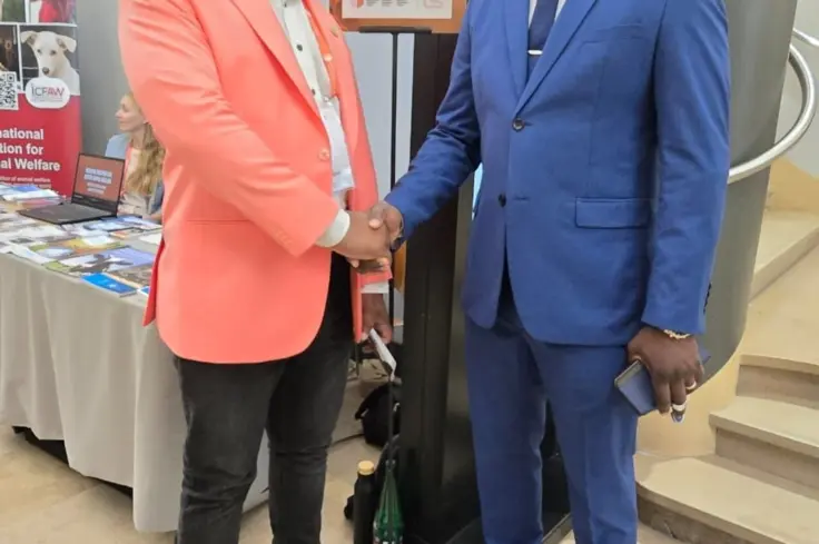 Brooke and World Organisation for Animal Health representatives at an event in Paris, 2025.