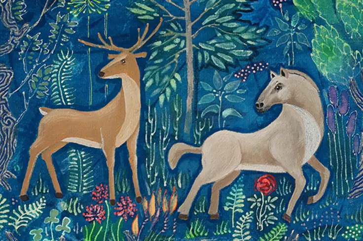 A horse and deer illustration 